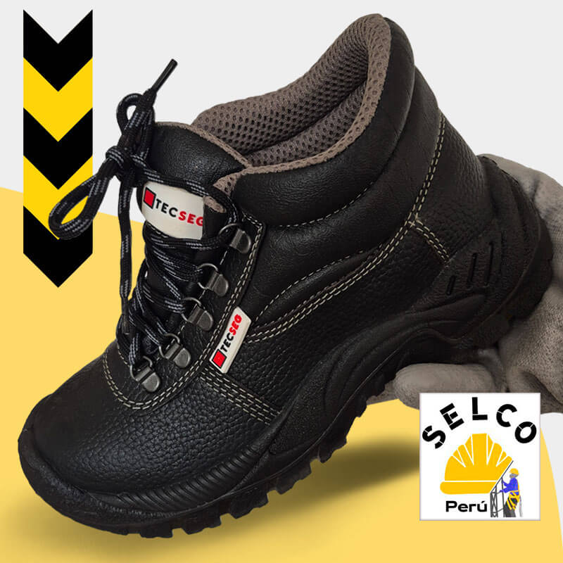Zapato de seguridad para hombre y mujer con punta de acero econoline marca tecseg vendido por Selco Perú